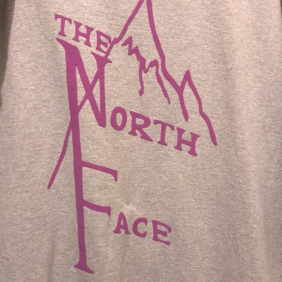 The North Face Gray Mens Medium Hoodie with Purple Logo. Can be Unisex - Picture 5 of 5